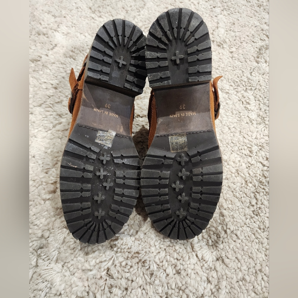 Jeffrey Campbell Brown Suede Buckle Boot w/1 inch Heel and Leather Side Lace. 39 - Picture 9 of 14